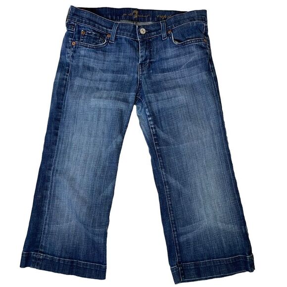 7 for all Man kind cropped Dojo jeans SZ 28" waist - Picture 2 of 10